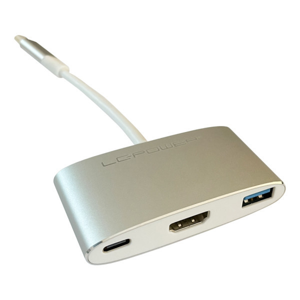 USB LC Power LC-HUB-C-CR External USB type C HUB, 3xUSB3.0 + multi card reader Silver/White