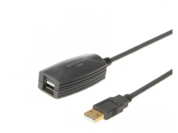Kabl E-Green 2.0 USB A - USB A M/F 5m Produzni Crni (sa pojacivacem)