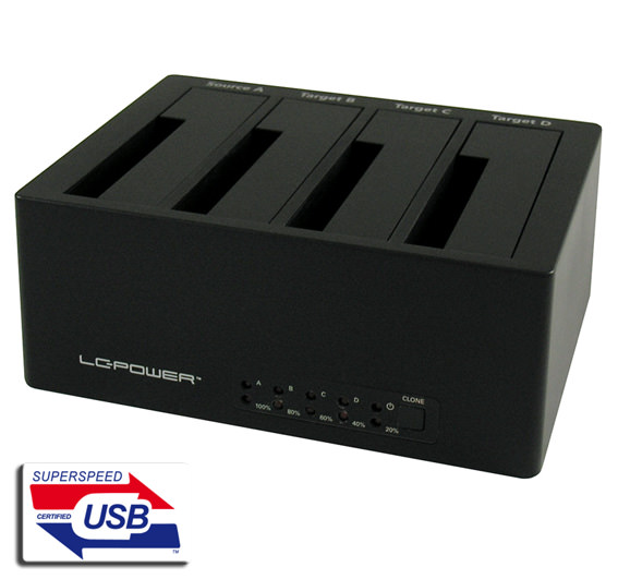 HDD DOCKING LC-DOCK-U3-4B USB3.0/eSATA 4x HDD/SSD Black