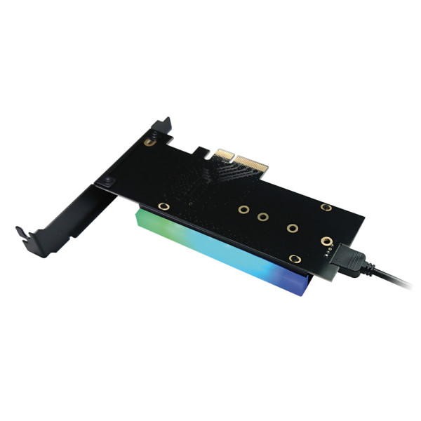 Kontroler LC POWER LC-PCI-M2-NVME-ARGB  PCI-E for a M.2 NVME SSD with heatsink and ARGB lighting