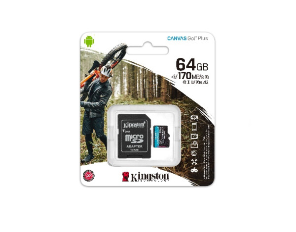 Memorije kartice KINGSTON SDCG364GBmicroSDXC64GBClass10 U3170MBs-90MBs+adapter' ( 'SDCG364GB' ) 