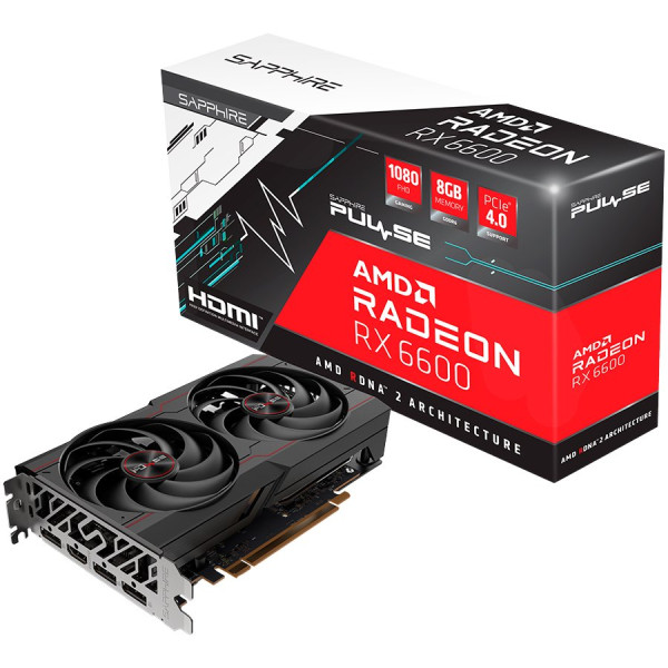 SAPPHIRE AMD RADEON RX 6600 GAMING Pulse 8GB GDDR6 128bit, 2491MHz 14Gbps, 3x DP, 1x HDMI, 2 fan, 2 slots ( 11310-01-20G ) 