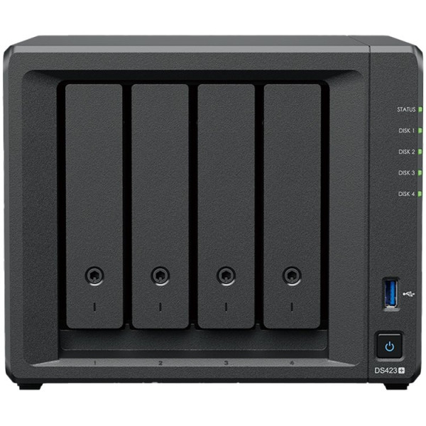Synology DS423+, Tower, 4-Bays 3.5 SATA HDDSSD, 2 x M.2 2280 NVMe SSD, CPU Intel Celeron J4125 4-core (4-thread) 2.0 GHz, max. boost up to 