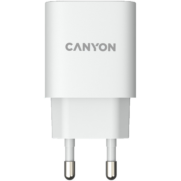 CANYON H-20-04, PD 20WQC3.0 18W WALL Charger with 1-USB A+ 1-USB-C   Input: 100V-240V, Output: 1 port charge: USB-C:PD 20W (5V3A9V2.22A12V1