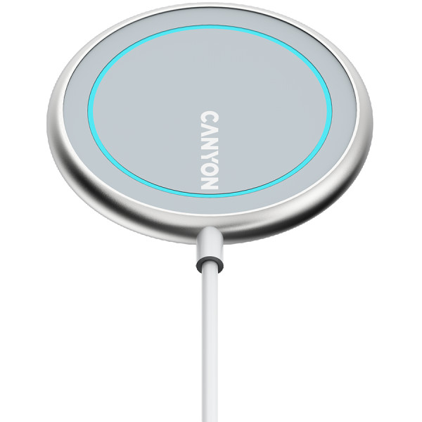 CANYON WS-100 Wireless charger, Input 9V2A, 9V2.7A, 12V2A, Output 15W10W7.5W5W, Type c cable length 1.5m, Acrylic surface+Aluminium alloy e
