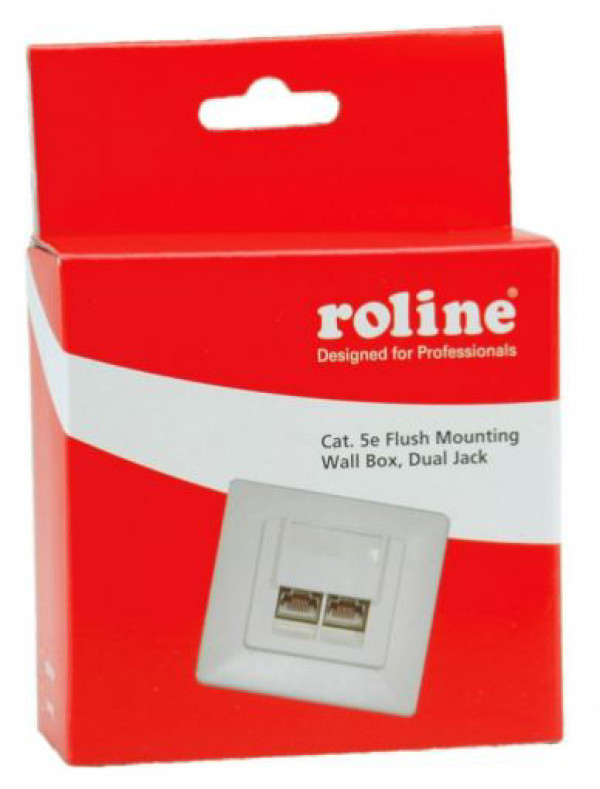 ROLINE Flush Mount Wall Jack Cat5e STP class D white ( 3959 )