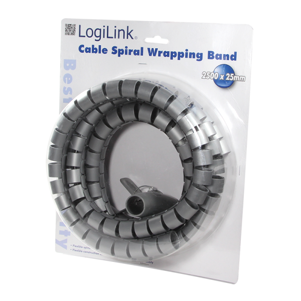 LogiLink spiralni držač za kablove  2.5m x 25mm srebrni ( 1476 )
