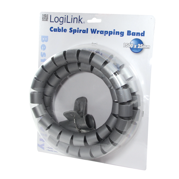 LogiLink spiralni držač za kablove  1.5m x 28mm srebrni ( 2692 )