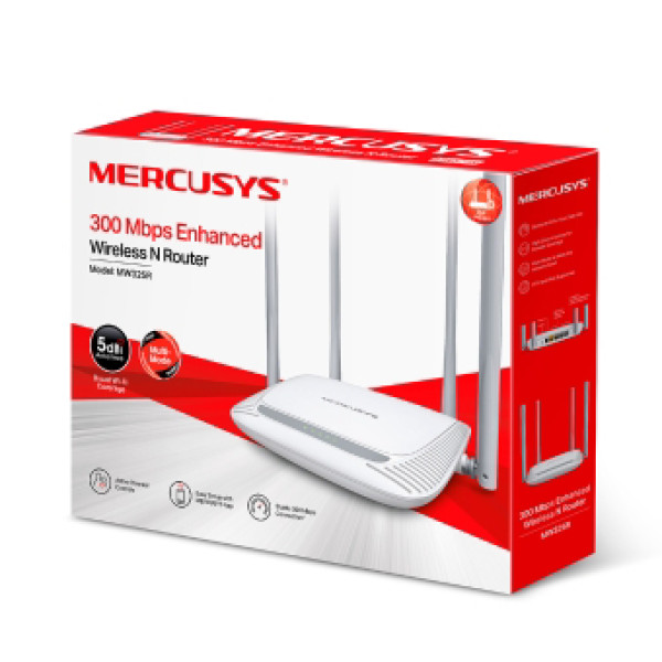 Mercusys MW325R v3,WiFi4 300Mbps Enhanced Wireless N Router, 4 x 5dbi ( 4980 )