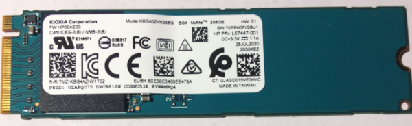 SSD KIOXIA Corporation 256GB NVMe KBG40ZNV256G Bulk