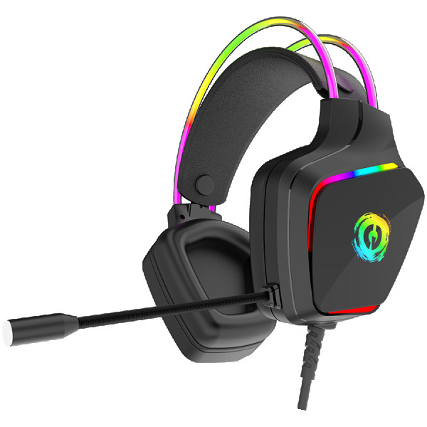 CANYON Darkless GH-9A, RGB gaming headset with Microphone, Microphone frequency response: 20HZ~20KHZ,  ABS+ PU leather, USB*1*3.5MM jack pl
