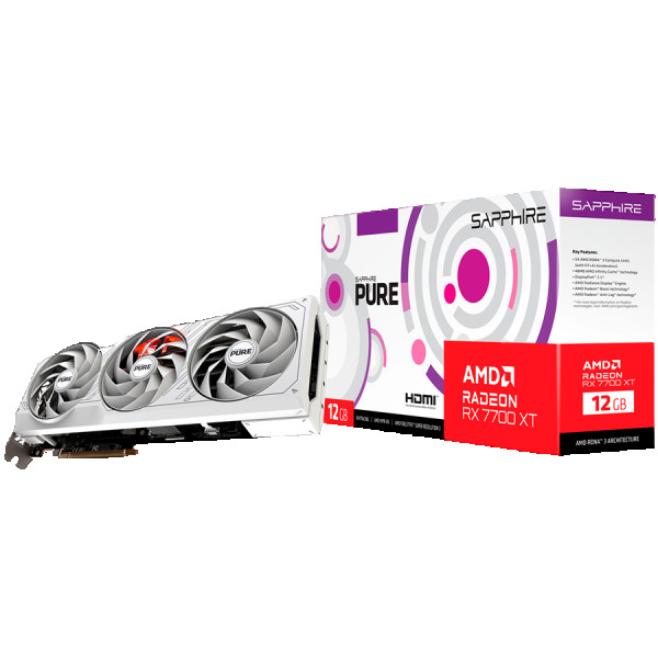 SAPPHIRE PURE AMD RADEON RX 7700 XT GAMING OC 12GB GDDR6 DUAL HDMI  DUAL DP ( 11335-03-20G ) 