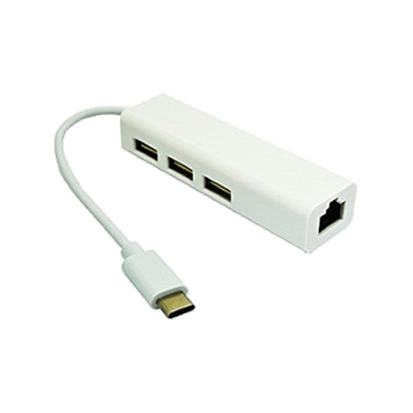 USB E-Green HUB USB 3.1 tip C - 3port USB2.0 + 1 port fast Ethernet RJ/45