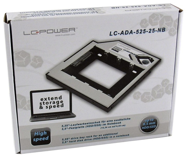 Adapter LC Power LC-ADA-525-25-NB Notebook adapter za SSD/HDD 9.5mm