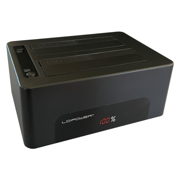 HDD DOCKING LC-DOCK-U3-V USB3.2  2xSSD/HDD Black, Display