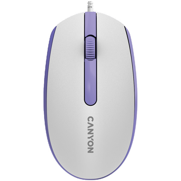 Canyon Wired  optical mouse with 3 buttons, DPI 1000, with 1.5M USB cable,White lavender, 65*115*40mm, 0.1kg ( CNE-CMS10WL ) 