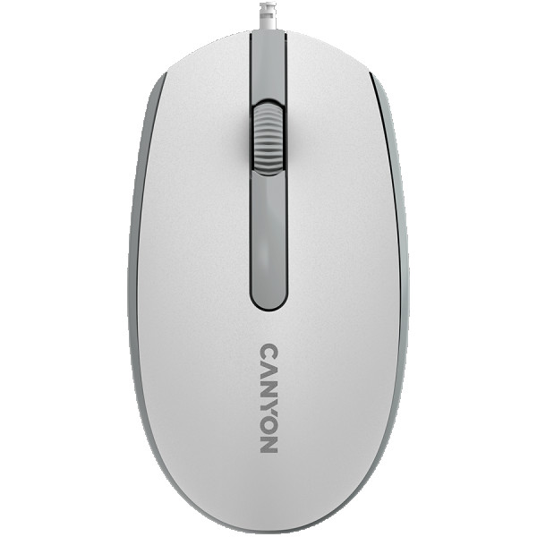 Canyon Wired  optical mouse with 3 buttons, DPI 1000, with 1.5M USB cable,White grey, 65*115*40mm, 0.1kg ( CNE-CMS10WG ) 