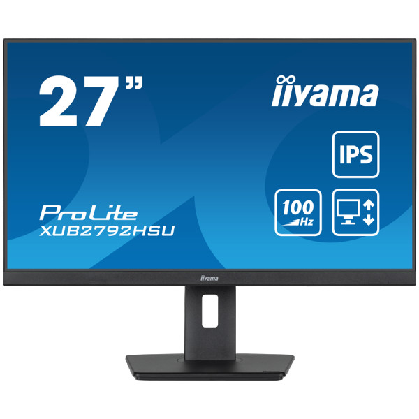 IIYAMA Monitor LED XUB2792HSU-B6 27'' IPS Slim-line 1920 x 1080 @100Hz 250 cdm˛ 1300:1 0.4ms HDMI DP 4x USB 3.2 HDCP height, swivel, tilt, p