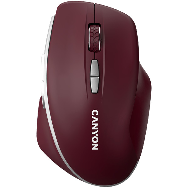 CANYON MW-21, 2.4 GHz Wireless mouse ,with 7 buttons, DPI 80012001600, Battery: AAA*2pcs,Burgundy Red,72*117*41mm, 0.075kg ( CNS-CMSW21BR )