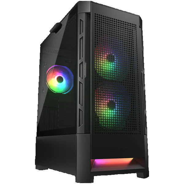 COUGAR | Duoface RGB Black | PC Case | Mid Tower  Airflow Front Panel  2 x 140mm & 1x 120mm ARGB Fans incl.  TG Left Panel ( CGR-5ZD1B-RGB 