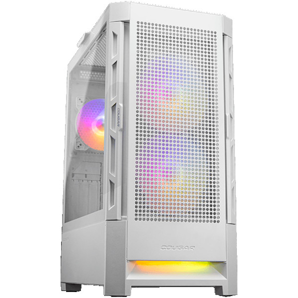 COUGAR | Duoface RGB White | PC Case | Mid Tower  Airflow Front Panel  2 x 140mm & 1x 120mm ARGB Fans incl.  TG Left Panel ( CGR-5ZD1W-RGB 