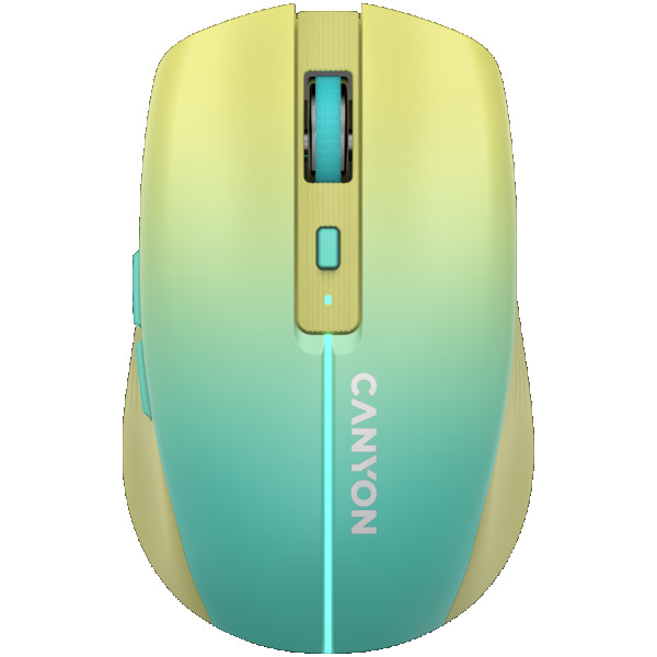 CANYON MW-44, 2 in 1 Wireless optical mouse with 8 buttons, DPI 80012001600, 2 mode(BT 2.4GHz), 500mAh Lithium battery,7 single color LED l