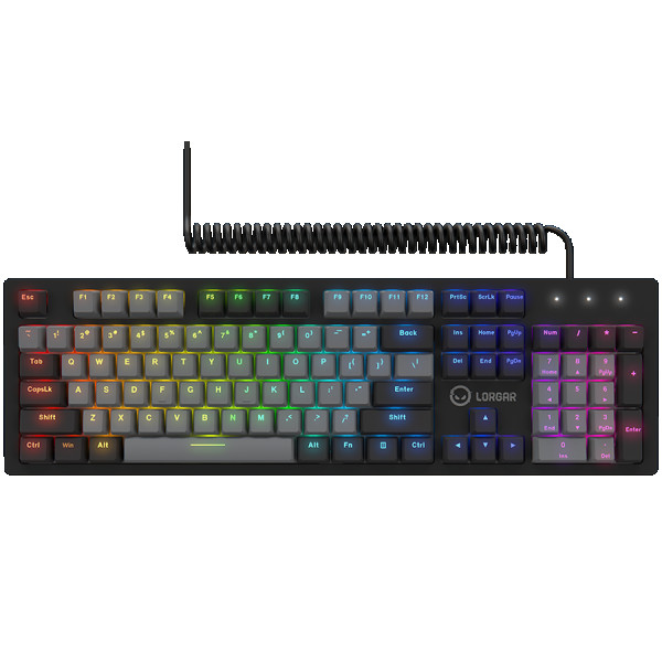 LORGAR Azar 514, Wired mechanical gaming keyboard, RGB backlight, 1680000 colour variations, 18 modes, keys number: 104, 50M clicks, linear