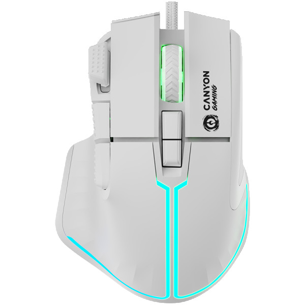 CANYON Fortnax GM-636, 9keys Gaming wired mouse,Sunplus 6662, DPI up to 20000, Huano 5million switch, RGB lighting effects, 1.65M braided c