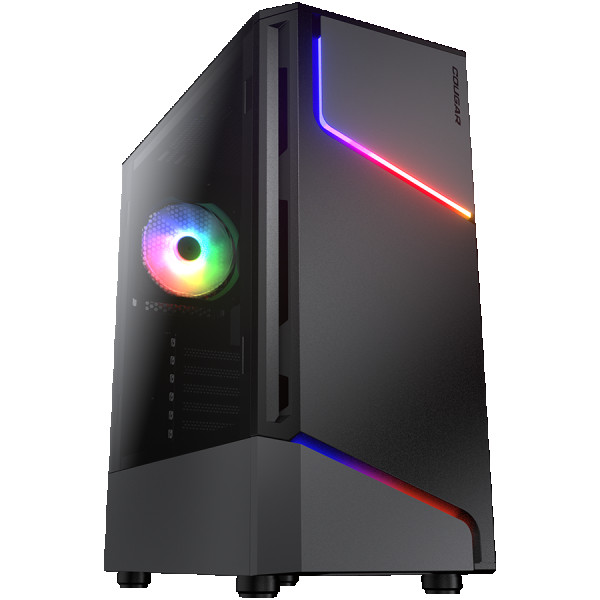 COUGAR | MX360 RGB | PC Case | Mid Tower  Metal Front Panel with ARGB strips  1 x ARGB Fan  TG Left Panel ( CGR-5CC6G-RGB ) 