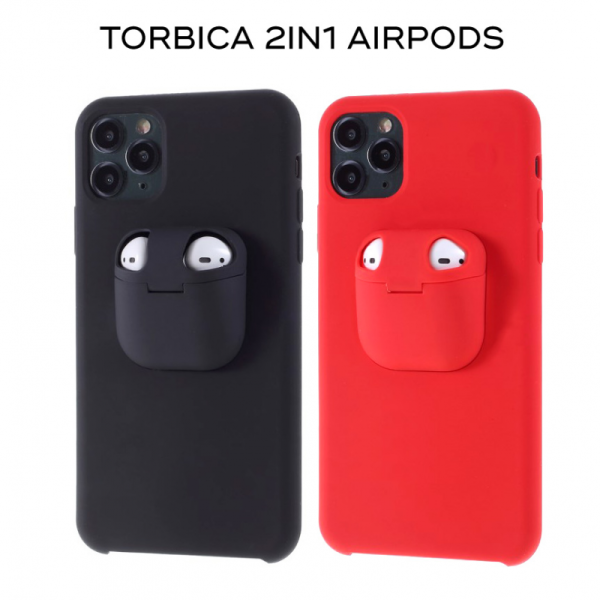 Torbica 2in1 airpods za iPhone XS Max crvena