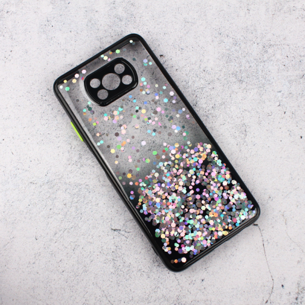 Torbica Frame Glitter za Xiaomi Poco X3 NFC crna