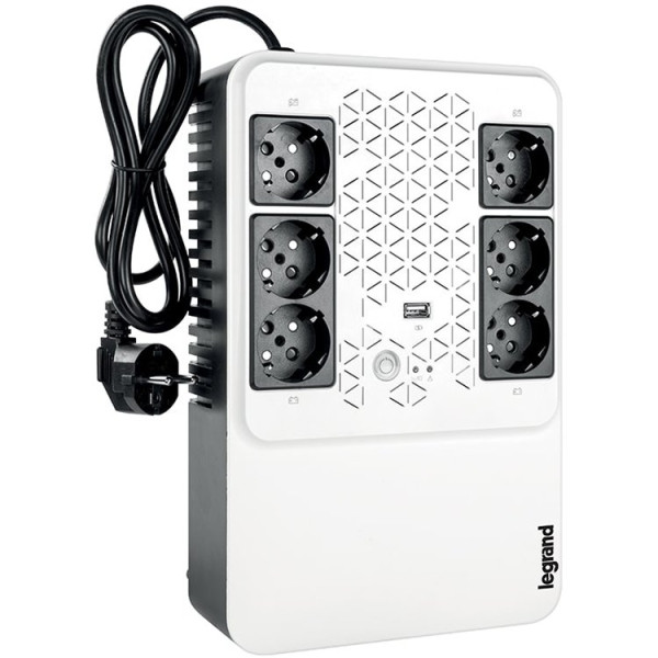 UPS Legrand Keor Multiplug 600VA360W, Single phase, Line Interactive Technology- VI, Simulated SineWave,Cold Start Function,USB charger -  