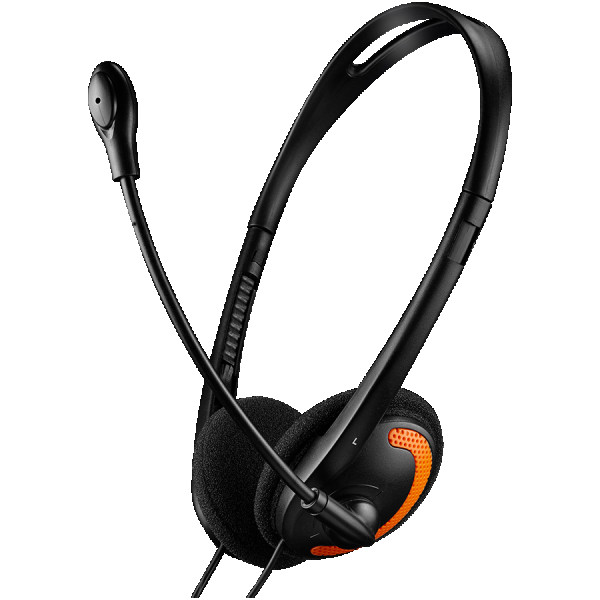 CANYON HS-01 PC headset sa mikrofonom, volume control and adjustable headband, cable length 1.8m, BlackOrange, 163*128*50mm, 0.069kg ( CNS-