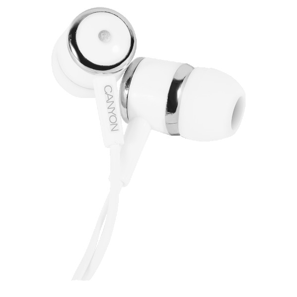 CANYON EPM- 01 Slušalice sa mikrofonom, White, cable length 1.2m, 23*9*10.5mm,0.013kg ( CNE-CEPM01W ) 