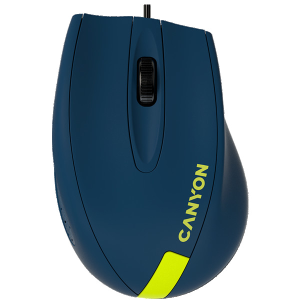 CANYON Wired Optical Miš with 3 keys, DPI 1000 With 1.5M USB cable,Blue-Yellow,size 68*110*38mm,weight:0.072kg ( CNE-CMS11BY ) 