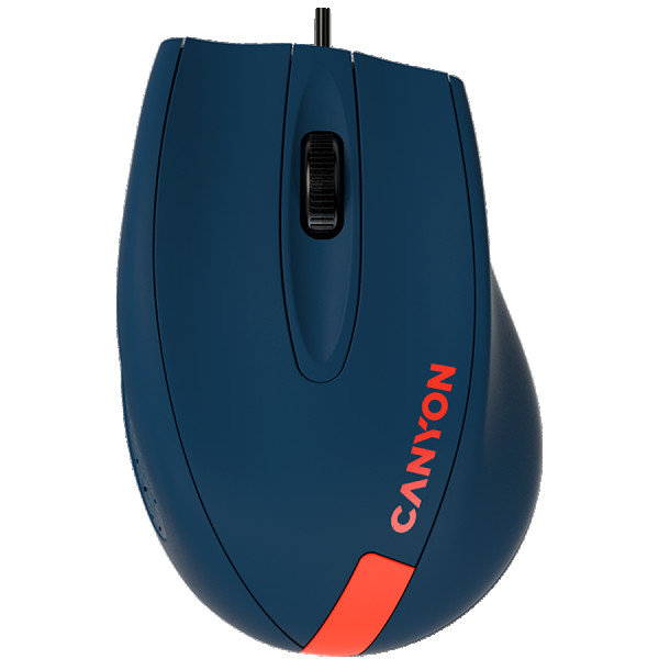 CANYON Wired Optical Miš with 3 keys, DPI 1000 With 1.5M USB cable,Blue-Red,size 68*110*38mm,weight:0.072kg ( CNE-CMS11BR ) 