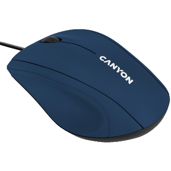 CANYON Wired Optical Miš with 3 keys, DPI 1000 With 1.5M USB cable,Blue,size72*108*40mm weight:0.077kg ( CNE-CMS05BL ) 
