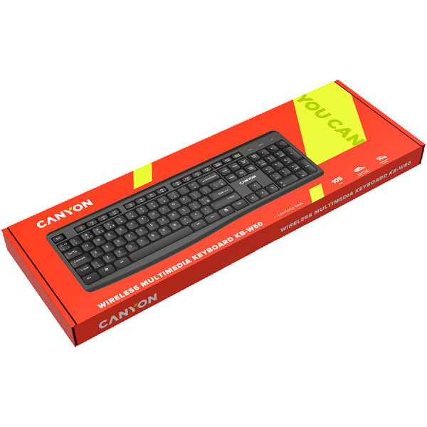 Wireless Chocolate Standard Keyboard  ,104 keys, slim  design with chocolate key caps,black ,Size34.2*145.4*27.2mm,440g US layout ( CNS-HKB