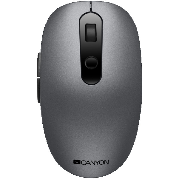 CANYON Canyon 2 in 1 Wireless optical Miš with 6 buttons, DPI 800100012001500, 2 mode(BT 2.4GHz), Battery AA*1pcs, Grey, 65.4*112.25*32.3mm