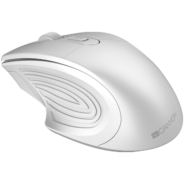 CANYON 2.4GHz Wireless Optical Miš with 4 buttons, DPI 80012001600, Pearl white, 115*77*38mm, 0.064kg ( CNE-CMSW15PW )