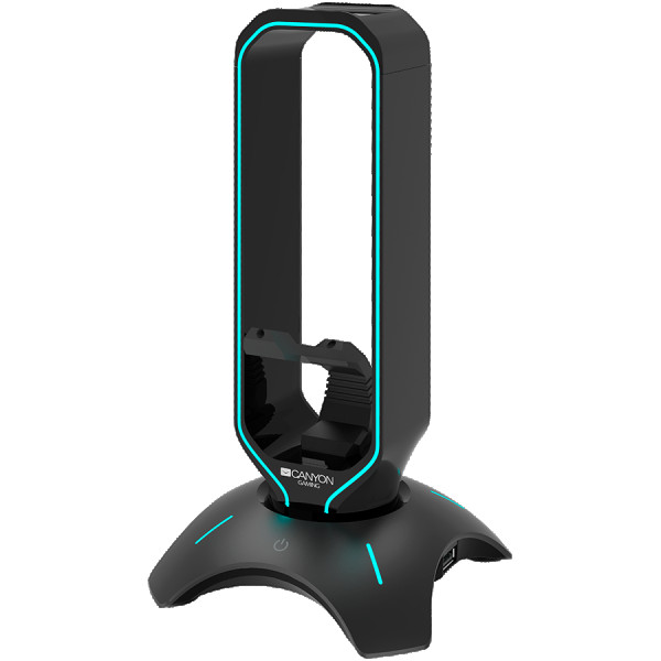 CANYON Gaming 3 in 1 Headset stand, Bungee and USB 2.0 hub, 2 USB hub, 1.5m standard USB to USB 5mm PVC cable, Weighted design with non-sli