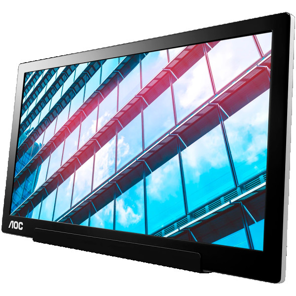AOC I1601P portable monitor 39.5 cm (15.6 inches) (Full HD 1920x1080, IPS panel, USB-C, Smart Cover), HDR 60Hz ; 5ms ( I1601P )