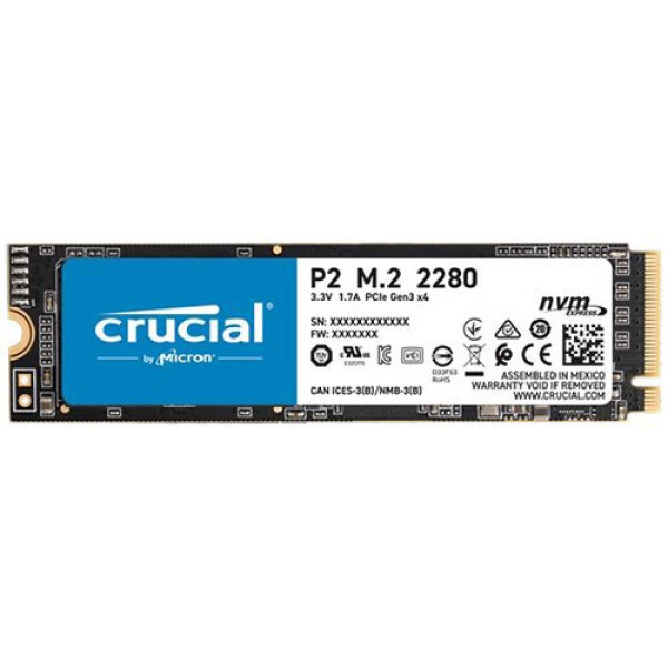 CRUCIAL P2 250GB SSD, M.2 2280, PCIe Gen3 x4, ReadWrite: 21001150 MBs, Random ReadWrite IOPS: 170K260K ( CT250P2SSD8 )