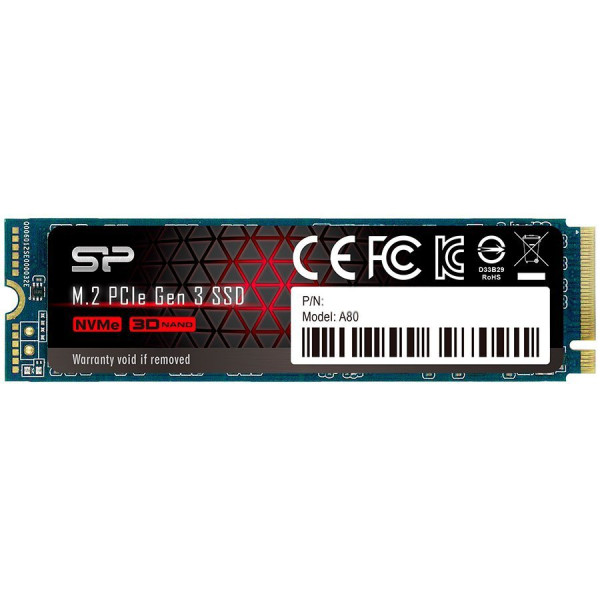SILICON POWER A80 256GB SSD, M.2 2280, PCIe Gen3x4, ReadWrite: 3400  3000 MBs ( SP256GBP34A80M28 )
