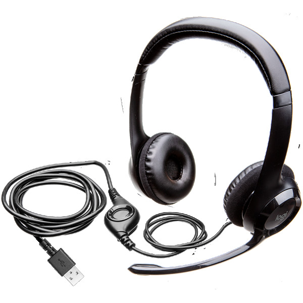 LOGITECH H390 Corded Headset - BLACK - USB ( 981-000406 ) 