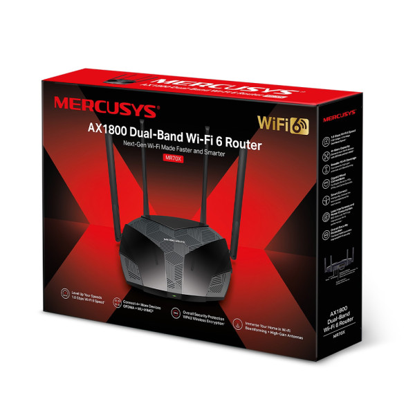 Mercusys MR70X, AX1800 Dual-Band WiFi 6 Router ( 2727 )