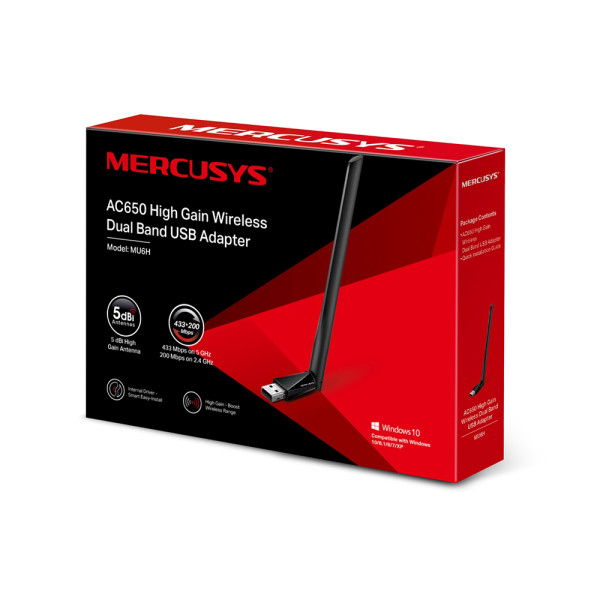 Mercusys MU6H, Wireless USB Adapter AC650 High Gain Dual Band ( 2729 )
