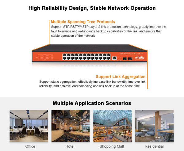 Wi-Tek WI-MS310GF 8GE+2SFP Ports L2 Managed Switch ( 4235 )