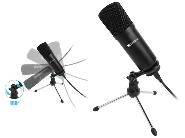 Stoni mikrofon Sandberg Streamer USB Desk sa tripodom 126-09