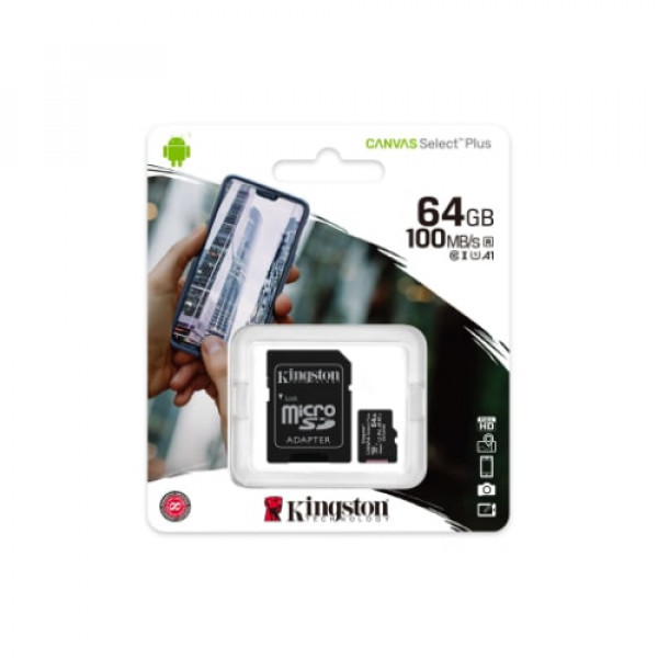 Micro SD 64GB Kingston Canvas Select Plus SDCS264GB Class10